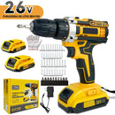Kit Furadeira e Parafusadeira 26V Pro™ – 47 Peças + Maleta Completa