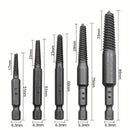 5pcs Screw Extractor Bolt Remover Set Center Drill Bits Guide Broken Damaged Screw Hex Shank Spanner For Repair Hand Tool